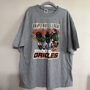 Baltimore Orioles Grapefruit‎ League Lee T-Shirt Men 2XL Gray MLB Baseball Y2K